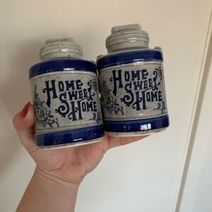 Charming Ceramic salt and pepper shakers with Home Sweet Home Design